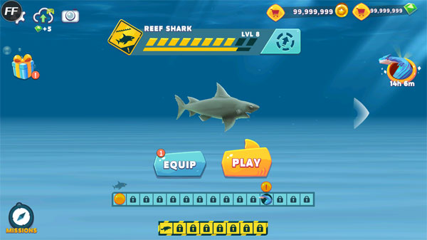 饥饿鲨9999999金币和999999钻石截图3